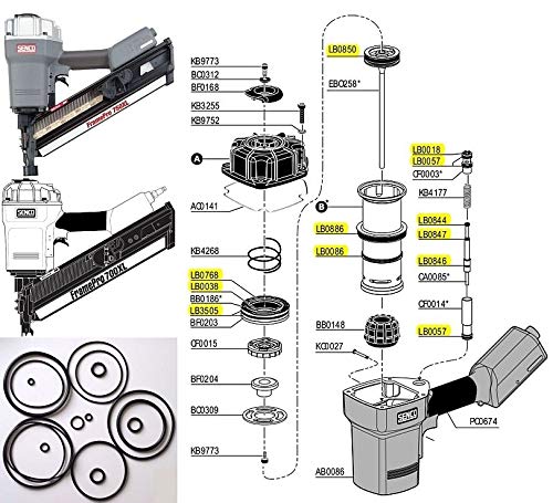 O-Ring Kit for Senco Framing Nailer FramePro 701-XP 702-XP 751 752 600