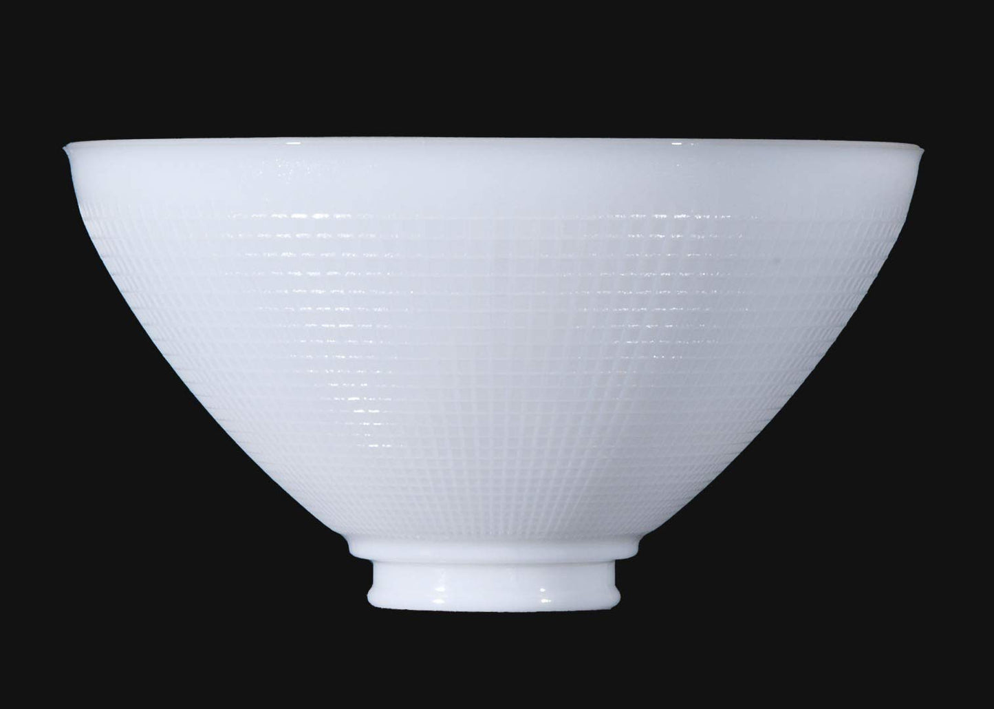 B&P Lamp 10 Inch Diameter I.E.S Style White Opal Glass Reflector Shade with Waffle Pattern Glass - Perfect Fit for Floor Lamps and Mogul Sockets