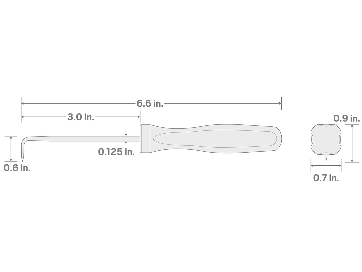 TEKTON 90-Degree Pointed Pick (1/8 x 3 in. shank) | PNH21103 | Made in USA