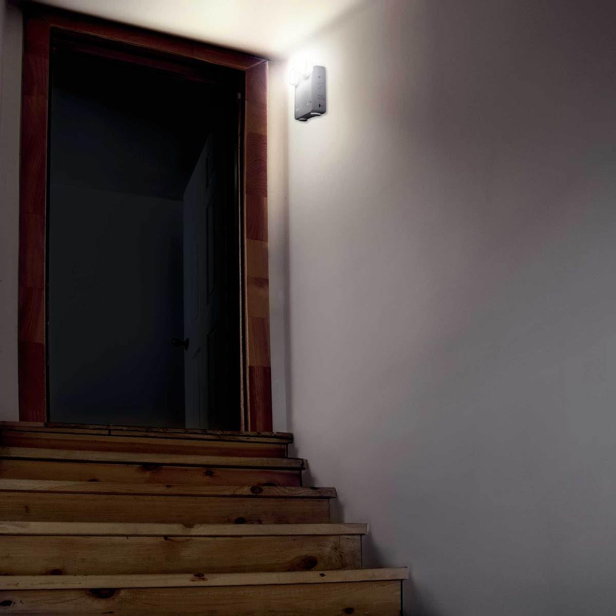 Ideal Security Rechargeable LED Emergency Power Failure Light, Adjustable Heads, Up to 48 Hours Backup, 80–140 Lumens, White