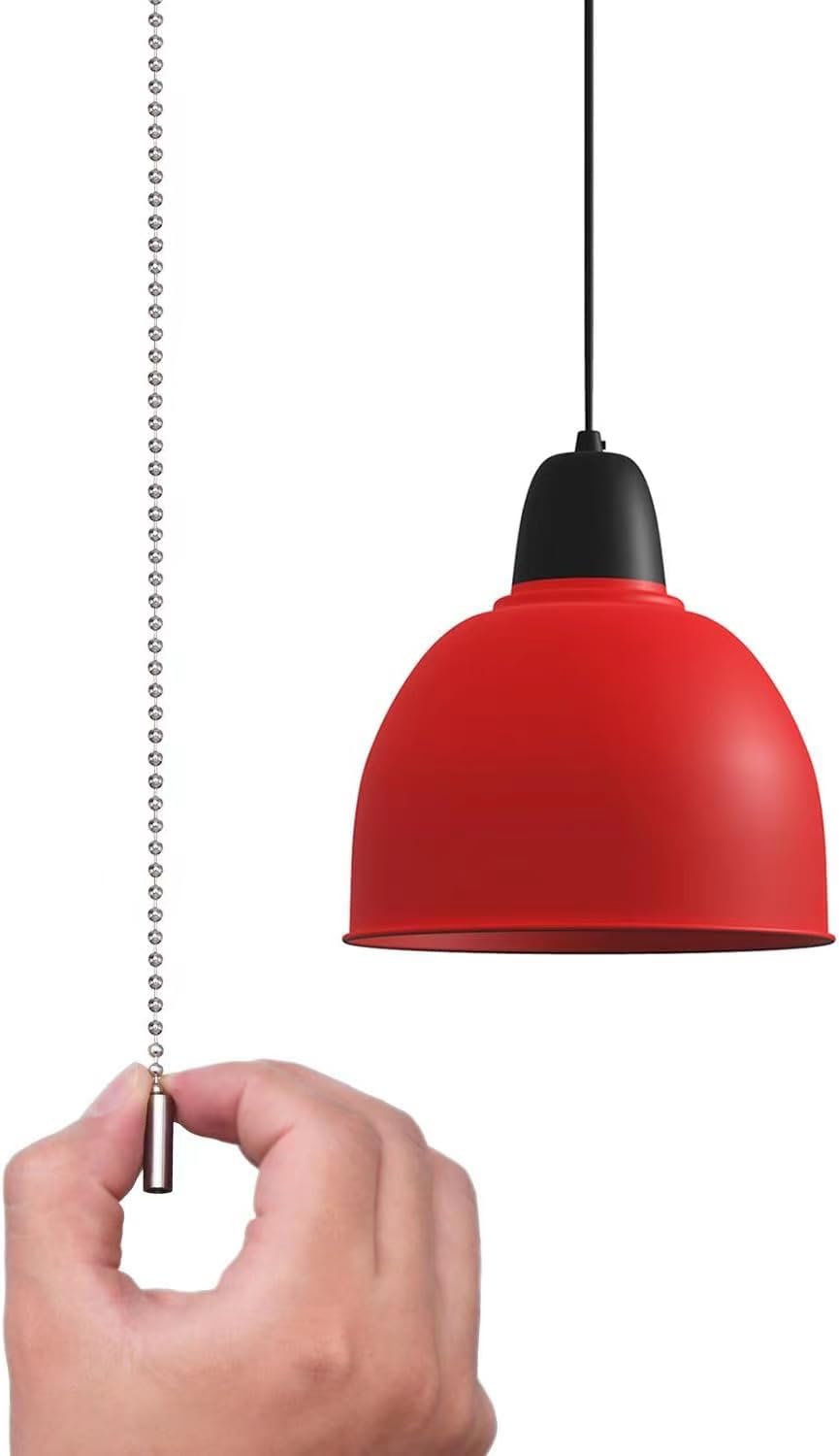 2 Pack Pull Chain String Extension with Connector for Ceiling Fan Light Fixture Light Bulb, 304 Stainless Steel Switch Chain Extender,1 Meter Length