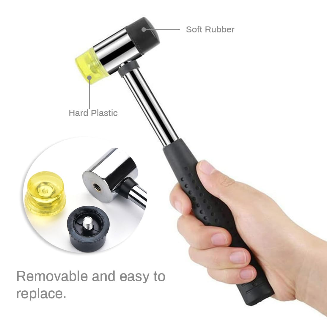 Small Rubber Mallet 25mm – Soft Plastic Hammer for Jewelry Making, Handicrafts, Furniture Assembly & DIY Projects