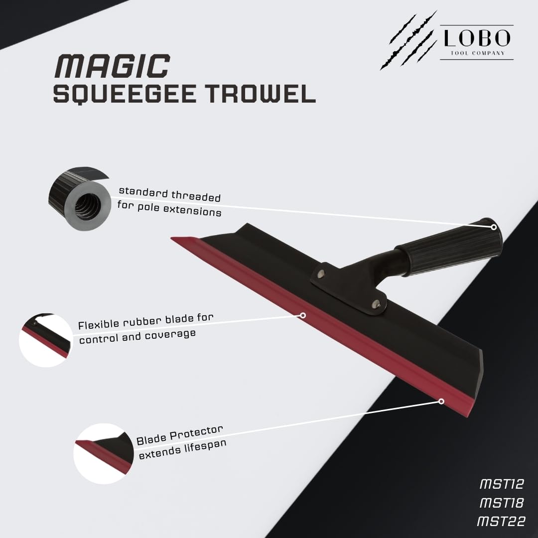 Lobo Tools Magic Squeegee Trowel for Knockdown, Drywall, Concrete, Epoxy (12")