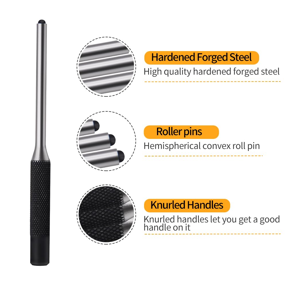 Pin Punch Set, 14pcs Removing Repair Tools, including Universal Block, Pin Punches and Hammer