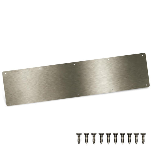 Door Kick Plate, Metal Kickplate for Bottom of Door,8x36 inch Aluminum Metal Plate Rounded Corners for Interior and Exterior Doors (Brushed Nickel)