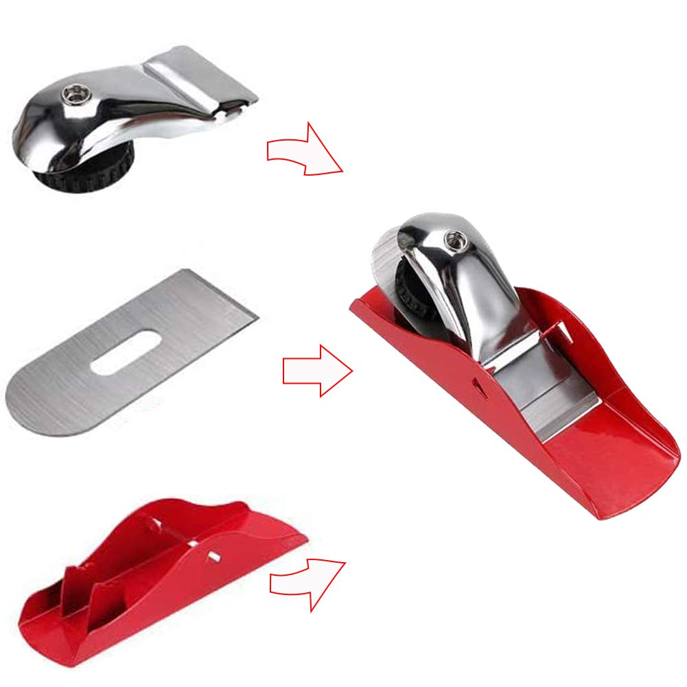 DSHE Mini Hand Planer 6.5" Woodworking Pocket Plane with 1" Blade, Adjustable Block Plane & Wood Fixer for DIY Trimming Projects