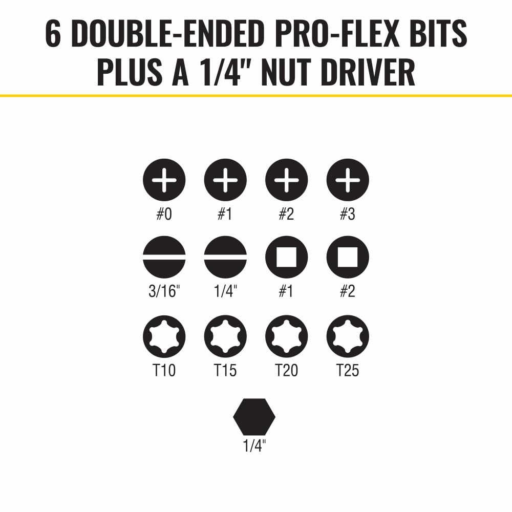 Klein Tools 32313HD 13-in-1 Multi-bit Ratcheting Screwdriver, Double-Ended Impact Bit Set, 12 Impact Driver Bits and 1/4-Inch Nut Driver