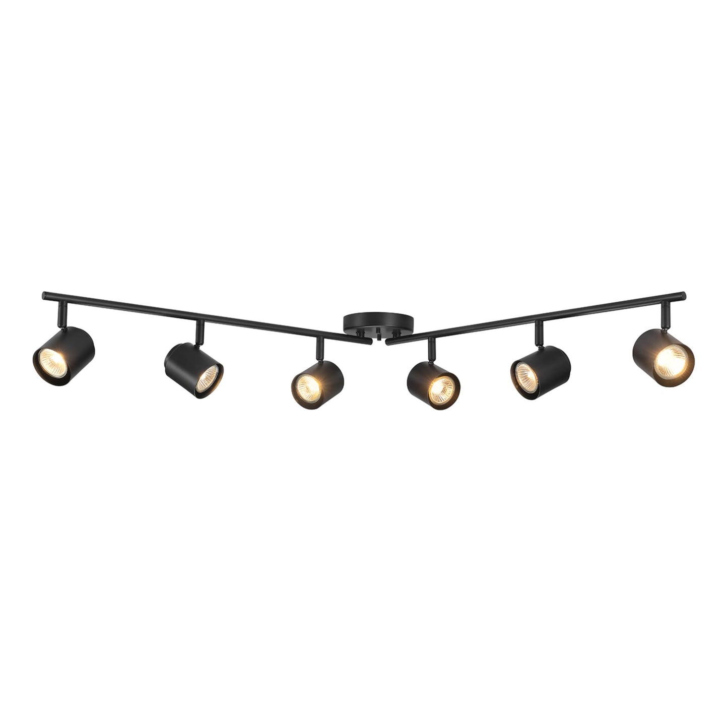 GLOBE Electric 64000167 47" 6-Light Foldable Track Lighting, Matte Black, Pivoting Track Heads, Ceiling Light, Home Improvement