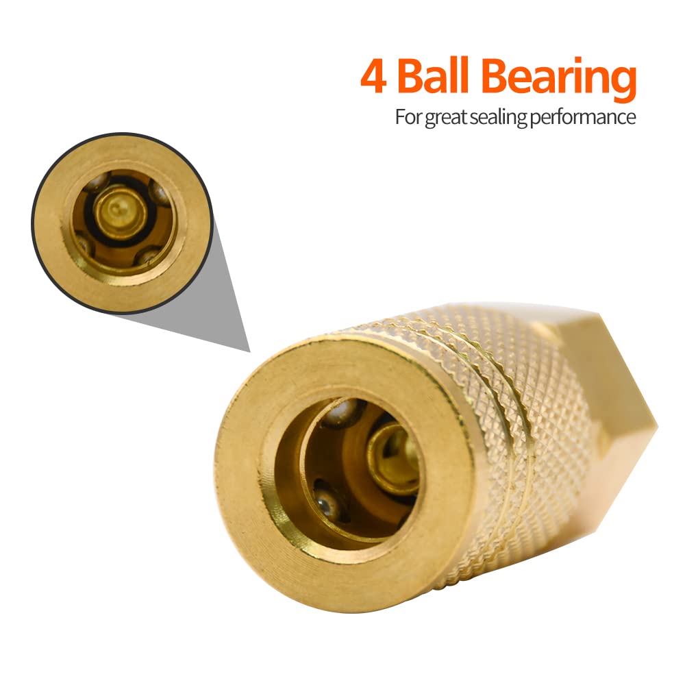 10-Pack 1/4" Brass Female Air Hose Couplers, NPT Quick Connect Fittings for Industrial, Automotive, and Professional Use