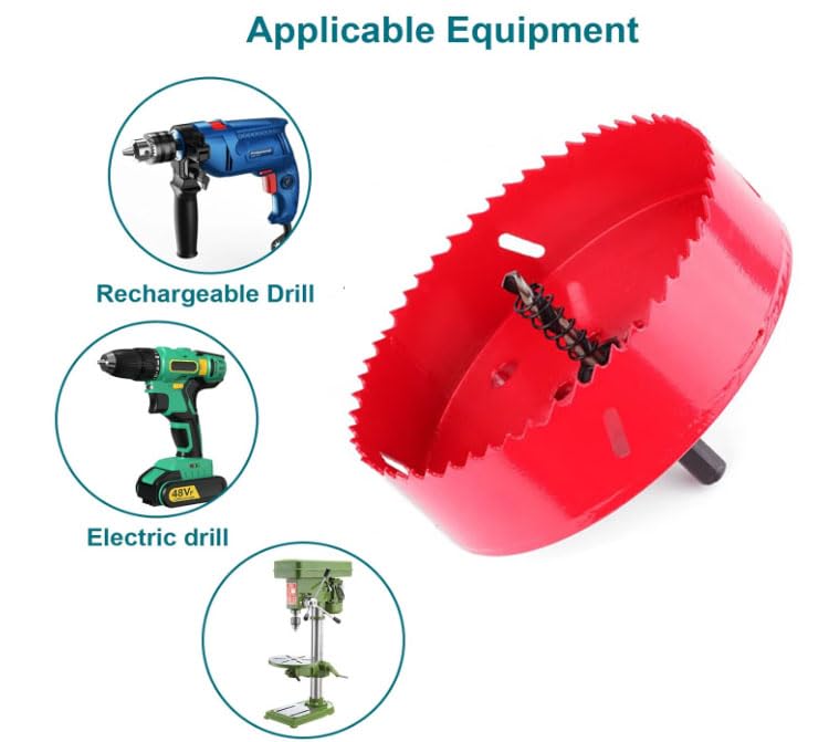 4-1/4"/108mm HSS Bi-Metal Hole Cutter with Pilot Drill Bit, Hole Saw for Wood, Plastic, Drywall, Metal Sheet