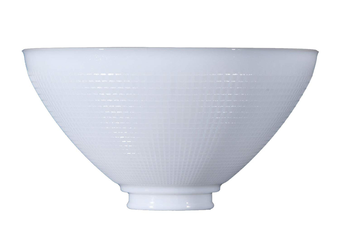 B&P Lamp 10 Inch Diameter I.E.S Style White Opal Glass Reflector Shade with Waffle Pattern Glass - Perfect Fit for Floor Lamps and Mogul Sockets