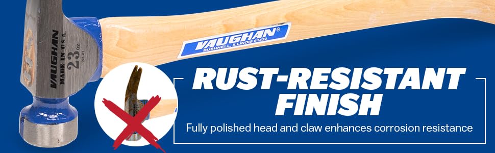 VAUGHAN CF2-HC California Framer Hammer, 19 oz Milled, Nail Starter, Made In The USA, VN11604