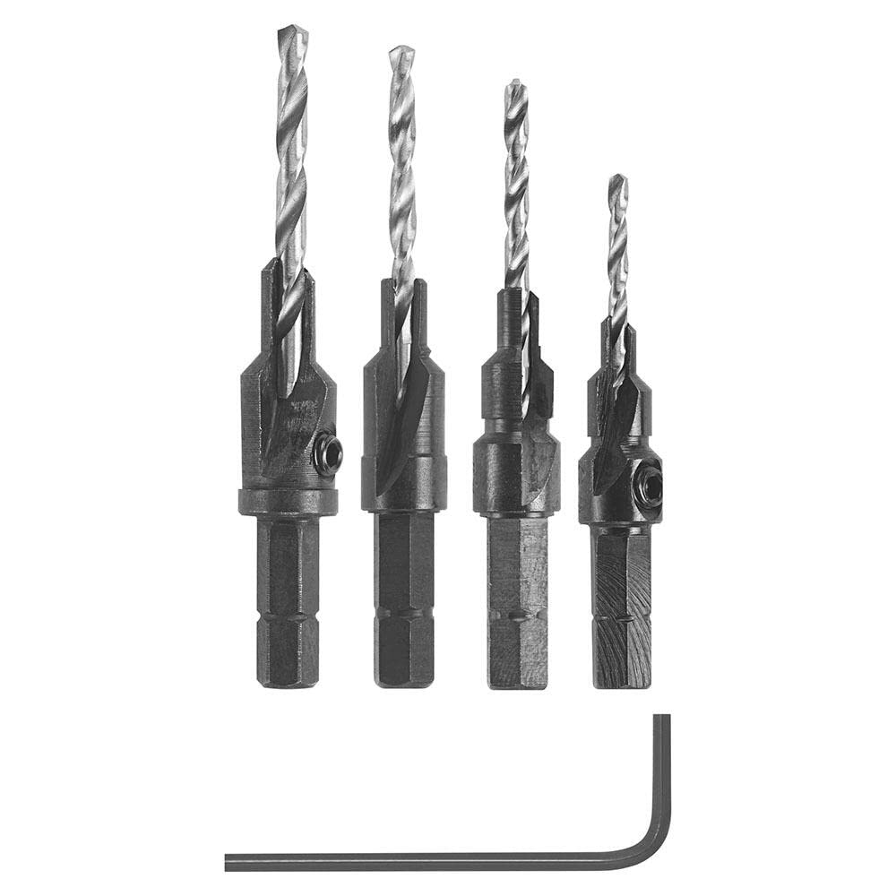 BOSCH SP515 5 Piece Hex Shank Countersink Drill Bit Set with #6, #8, #10, and #12