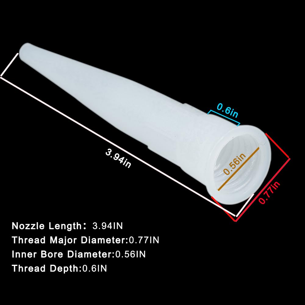 30pcs Plastic Caulking Gun extender Caulk Nozzle Tip Tool for Sausage Caulking Gun, Caulk Nozzles Applicator, Easy To Use, White,ZUOFANG