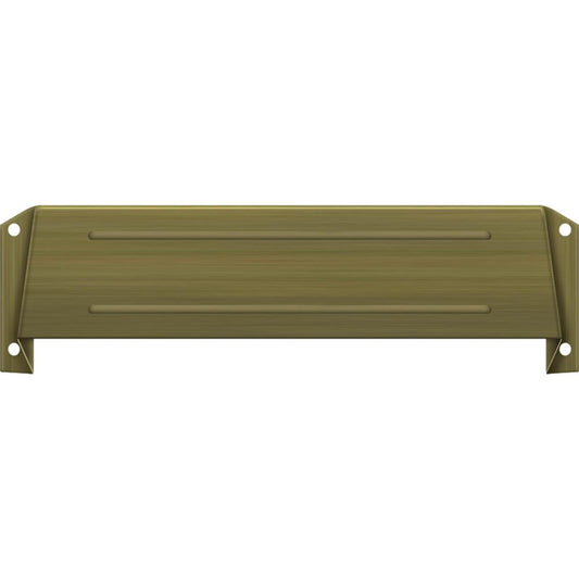 Solid Brass Mail Slot Hood for Open Back Plates Antique Brass