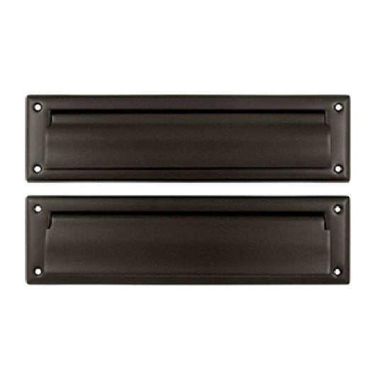 Deltana MS212U10B 13 1/8-Inch Mail Slot with Solid Brass Interior Flap