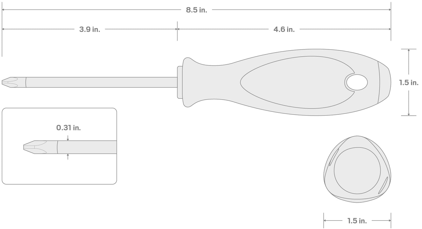 TEKTON #3 Phillips Screwdriver (4 in. Shank) | DWP00303