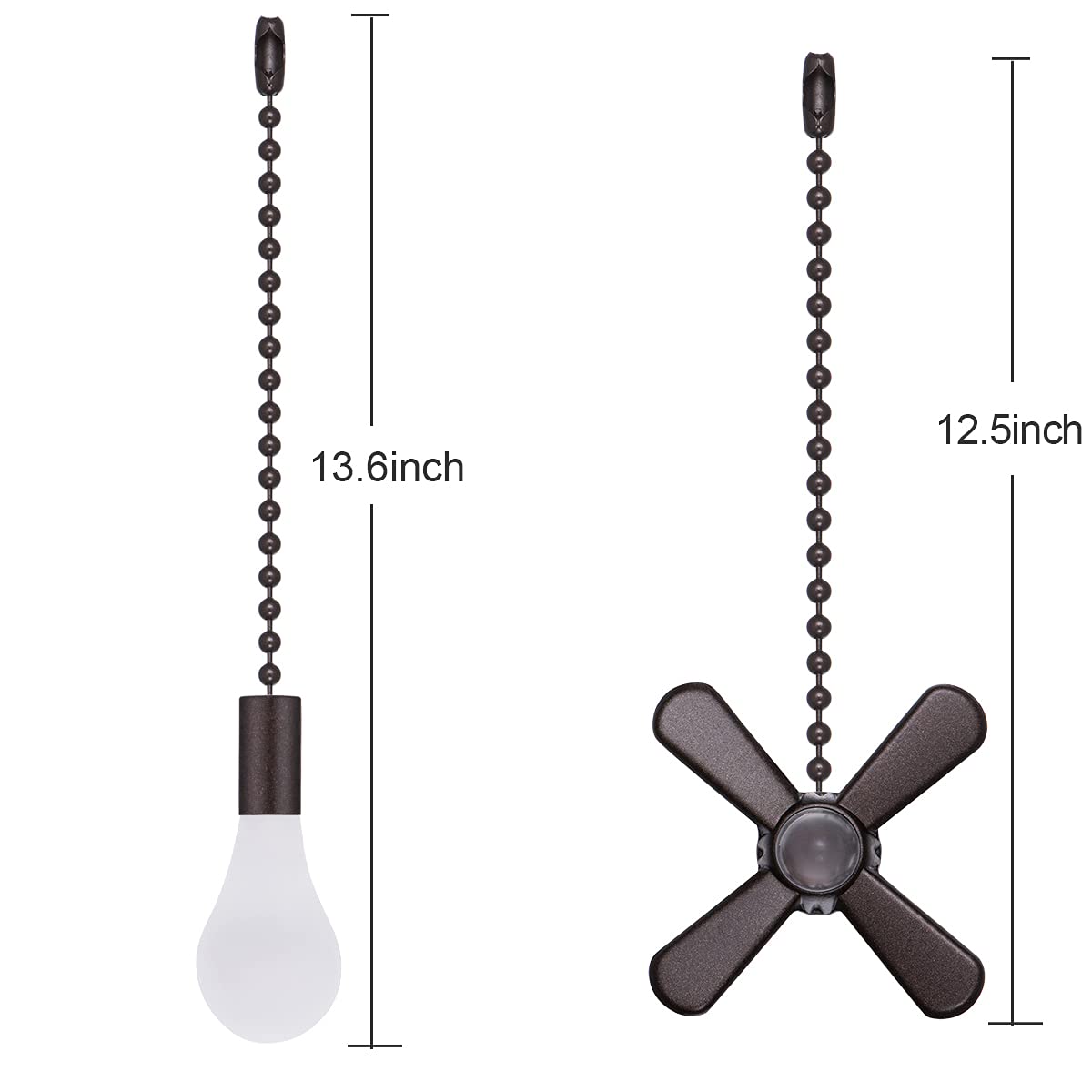 SmoTecQ Ceiling Fan Pull Chain Extender with Frosted Glass Bulb, Fits Standard 3mm Fans & Light Fixtures, ORB Finish