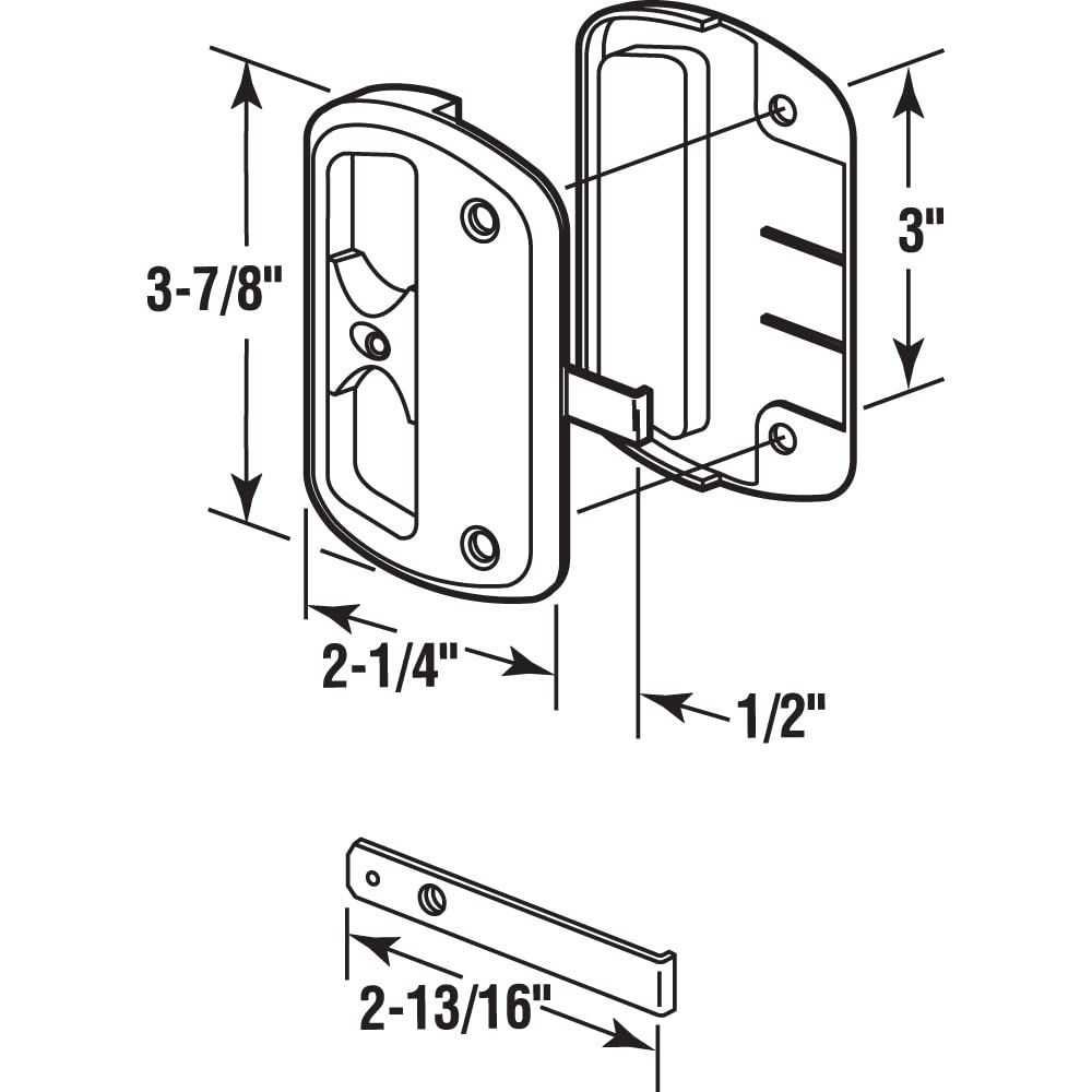 Prime-Line A 186 Black Plastic Sliding Screen Door Latch and Pull, Alumilite (Single Pack)