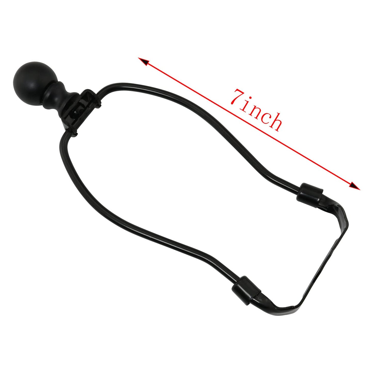 DGBRSM 7 Inch Lamp Harp Holder with 1-1/2 Inch Lamp Finial Oil Rubbed Black Steel Ball Knob Lamp Shade Finial for Table and Floor Lamps, Black