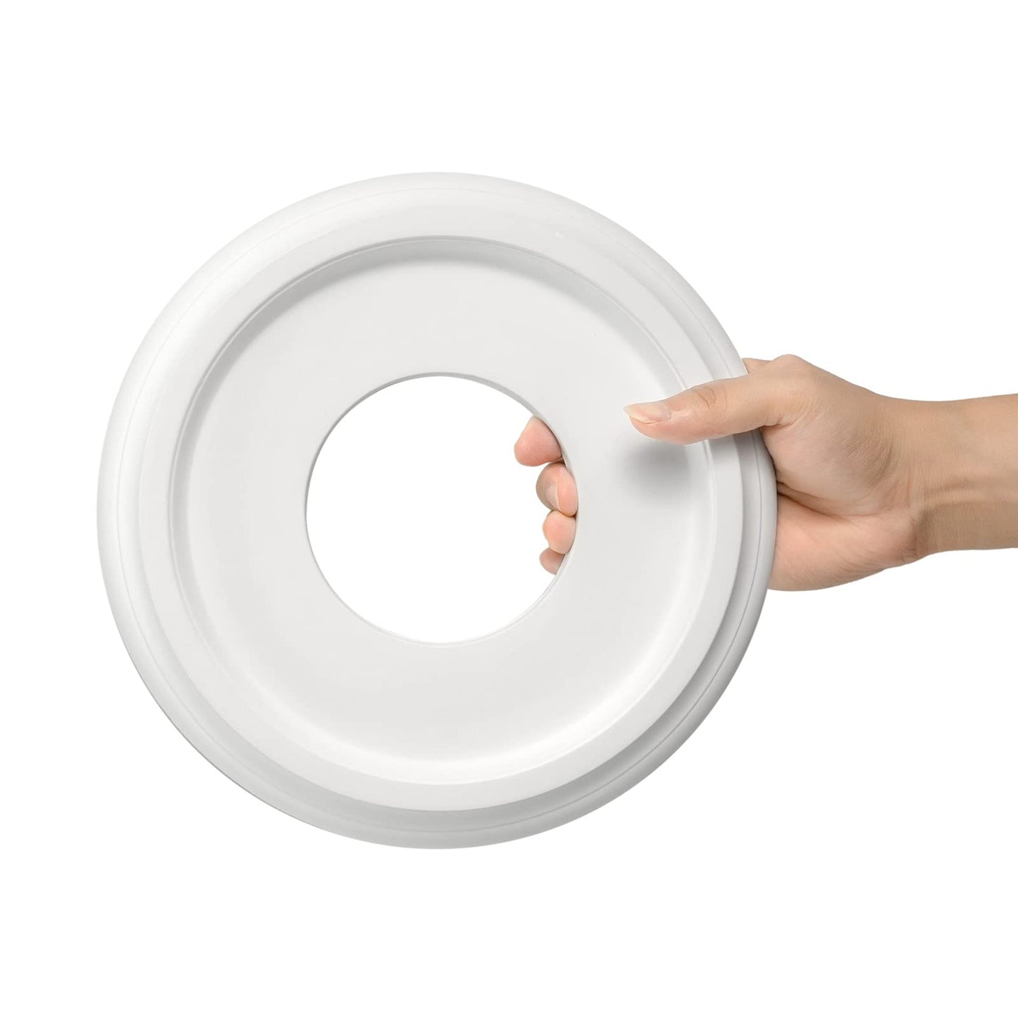 EIFHYT 2 Pack Molded PU Ceiling Medallion for Light Fixtures and Pendants 10" OD x 4" ID x 1 "P (Fits Canopies up to 7-1/4") White