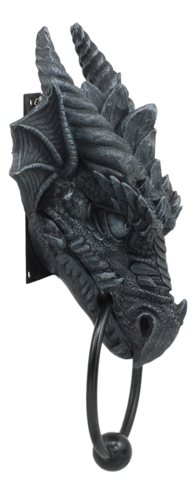 Ebros Gift Gothic Ancient Horned Dragon Wyvern Monarch Guardian Head Door Knocker Myths And Legends Dungeons And Dragons Home Decor Figurine