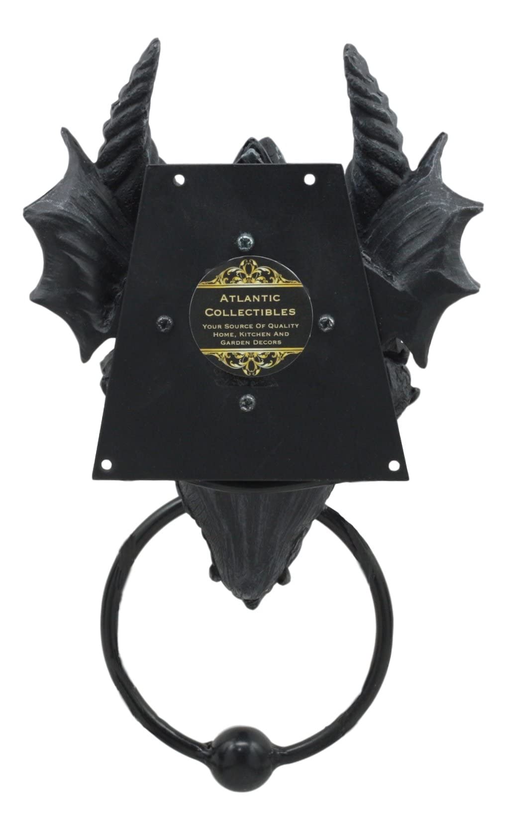 Ebros Gift Gothic Ancient Horned Dragon Wyvern Monarch Guardian Head Door Knocker Myths And Legends Dungeons And Dragons Home Decor Figurine