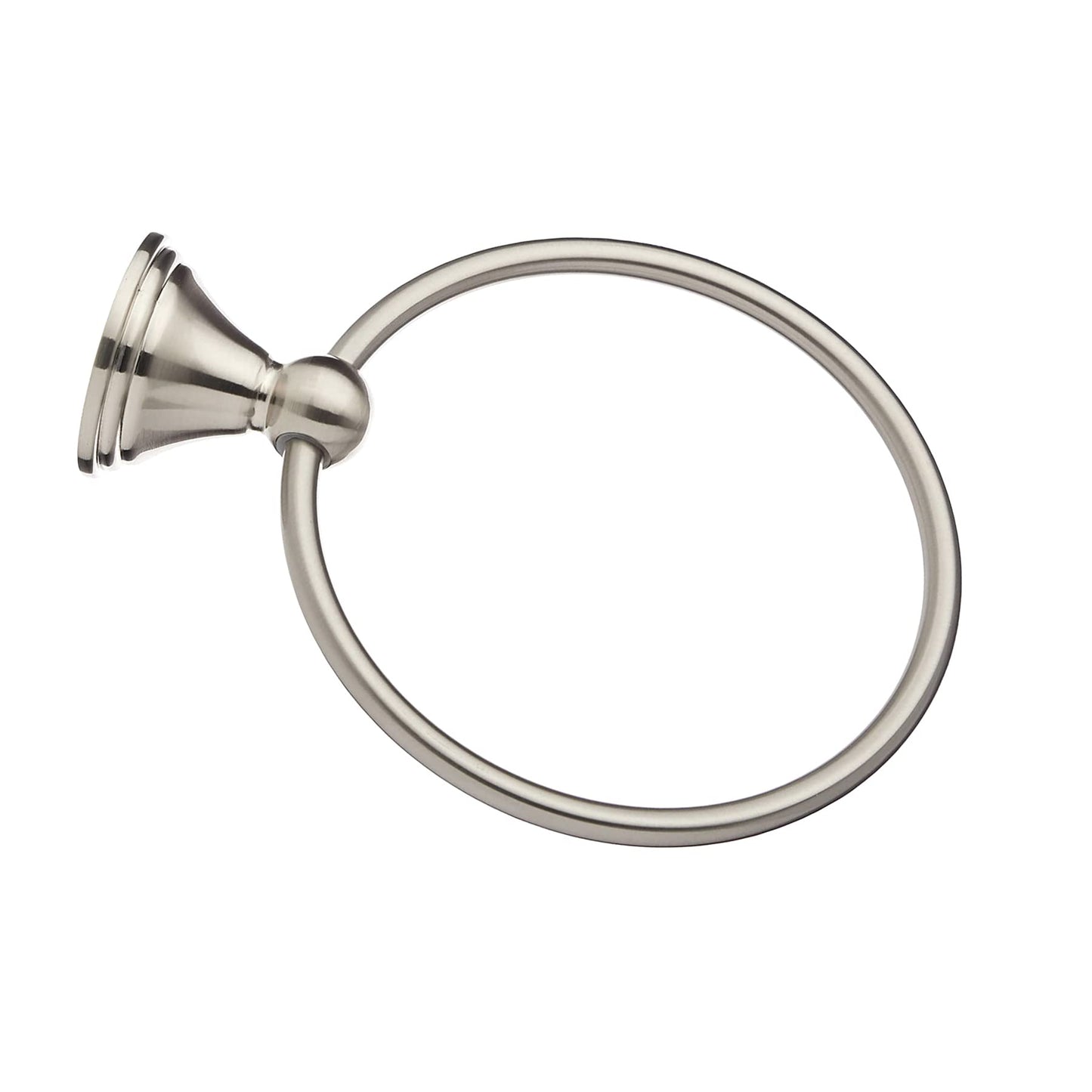 Amazon Basics Round AB-BR807-SN Modern Towel Ring, 6.3-inch Diameter, Satin Nickel