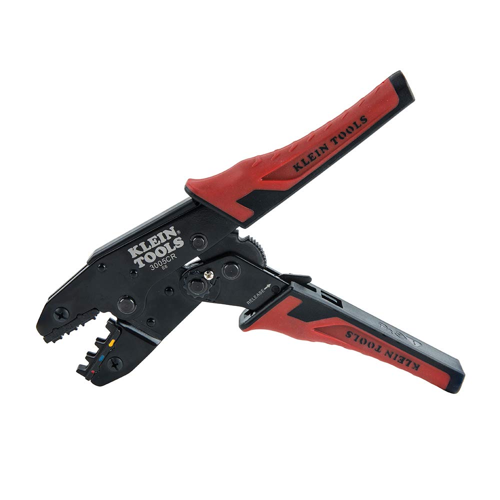 Klein Tools 3005CR Wire Crimper Tool, Ratcheting Insulated Termil Crimper for 10 to 22 AWG Wire