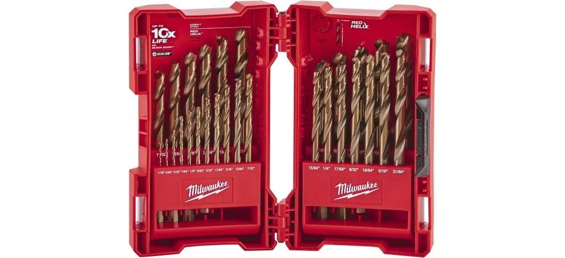 Milwaukee Electric Tools 48-89-2332 29Pc Cobalt Helix Drill Bit Set, Red