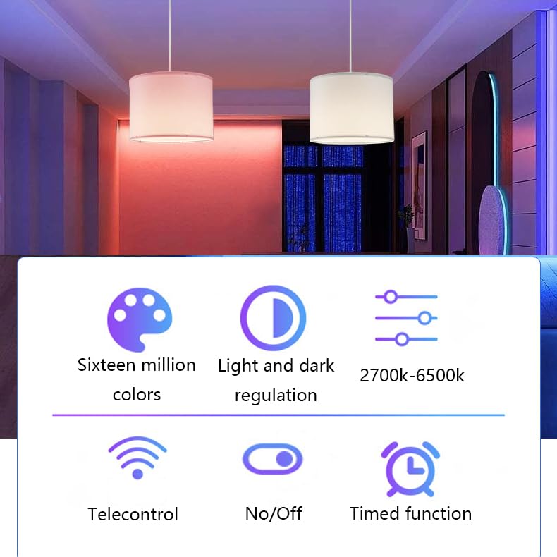 ZSLAIFU 15FT White Hanging Pendant Lamp with Switch & Remote, Plug-in Cord Ceiling Light for Living Room, Bedroom, Farmhouse