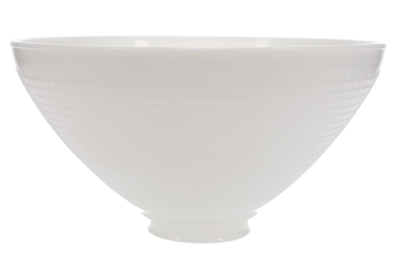 B&P Lamp 10 Inch Diameter I.E.S Style White Opal Glass Reflector Shade with Waffle Pattern Glass - Perfect Fit for Floor Lamps and Mogul Sockets