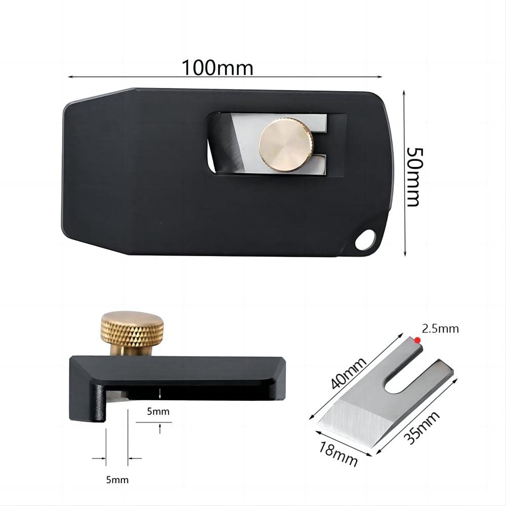 KETIPED Woodworking Edge Trimmer,Hand Planer Edge Bander with High Speed Steel Blade,Edge Banding Cutter for PVC ABS Melamine Veneer,MG-027Bk