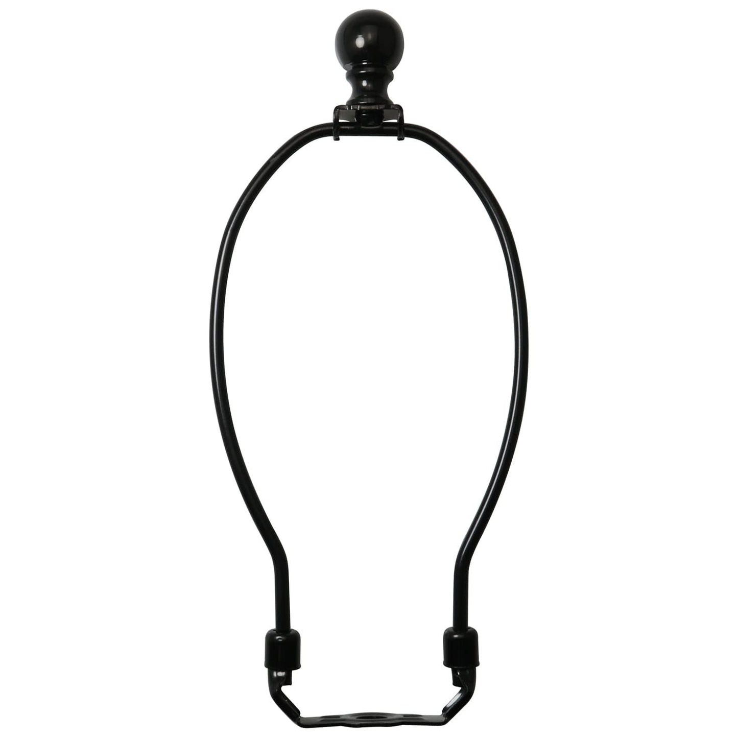 DGBRSM 10 Inch Lamp Harp Holder with 1-1/2 Inch Lamp Finial Oil Rubbed Black Steel Ball Knob Lamp Shade Finial for Table and Floor Lamps, Black