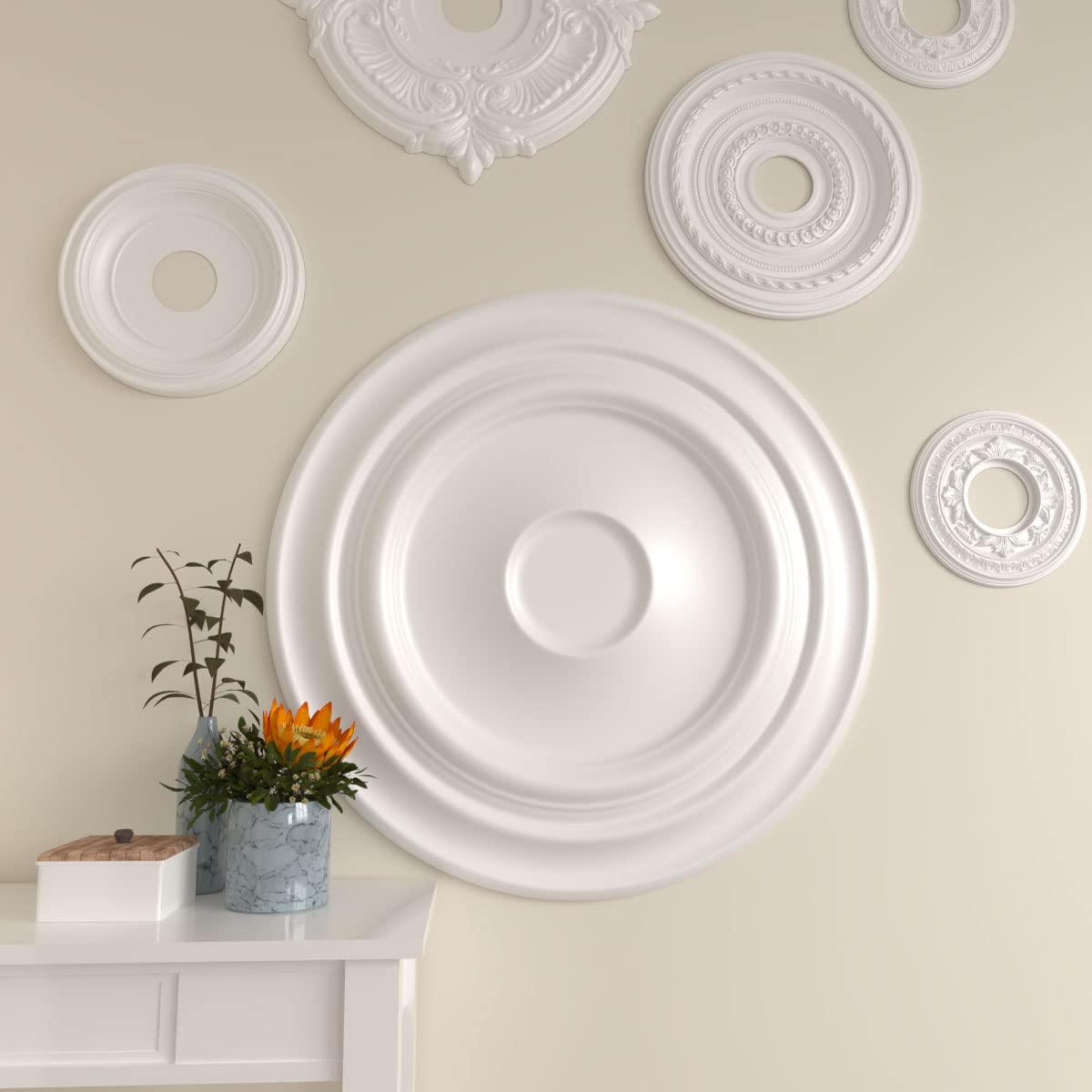 32 5/8"OD x 1 1/2"P Giana Ceiling Medallion (Fits Canopies up to 7 7/8")