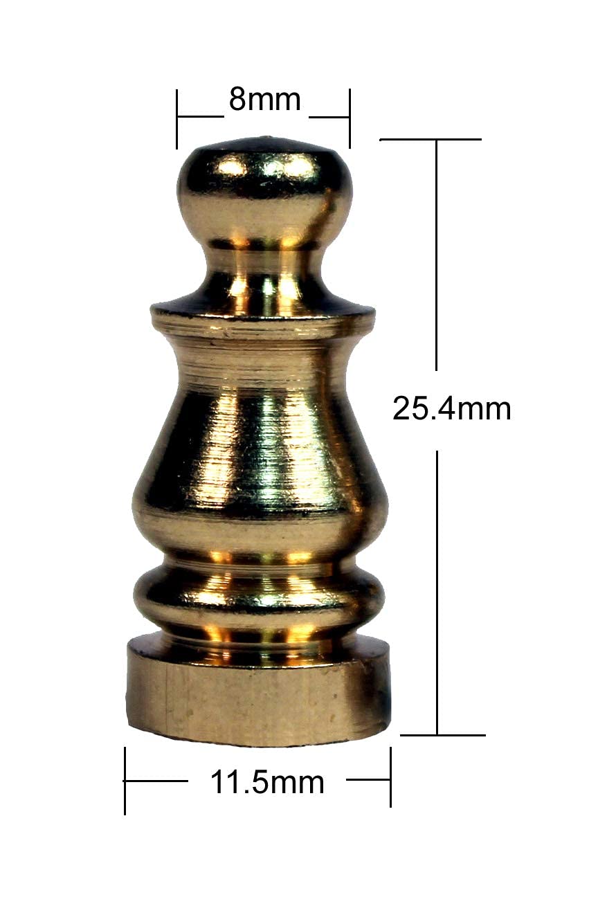 Creative Hobbies® ELY505 Solid Brass Finial for Lamp Shades, 1 Inch Tall -Pack of 2