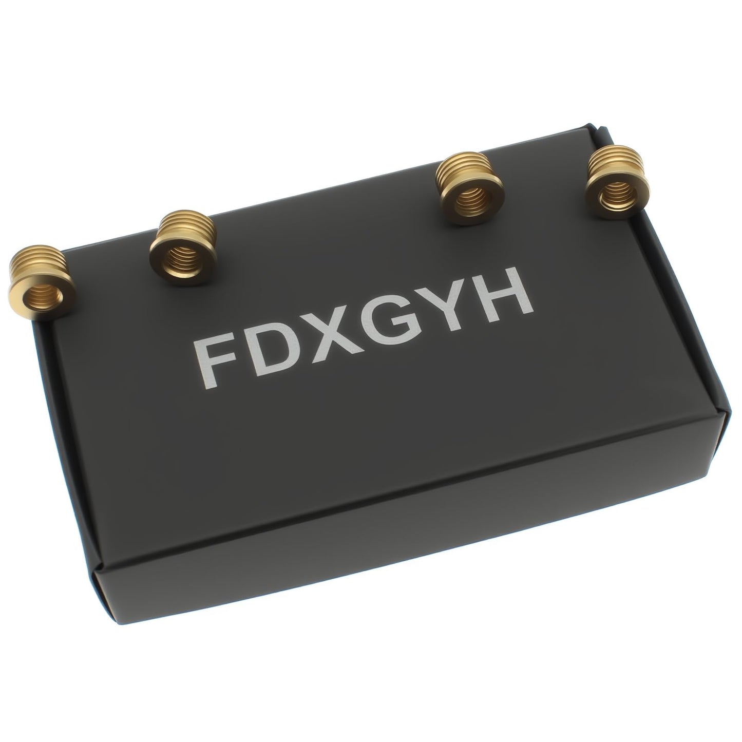 FDXGYH 2 Pcs Male 1/8 IP (3/8") to Femle 1/4-27 Lamp Finial Cap Tapped of Top Adapter Copper Lamp Holder Finial Full Thread Adapter