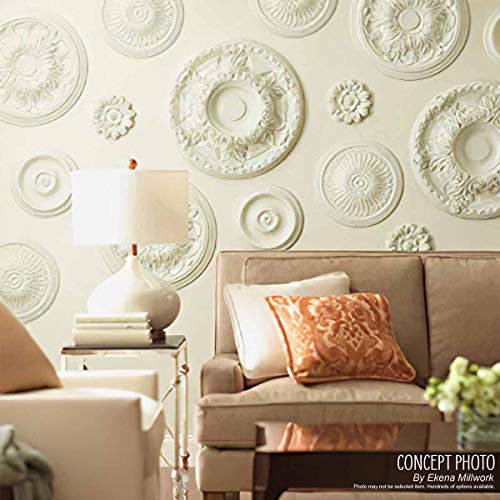 Ekena Millwork CM15LI2 15 3/8"OD x 7"ID x 1"P Lisbon Ceiling Medallion, Fits Canopies up to 7", 2 Piece