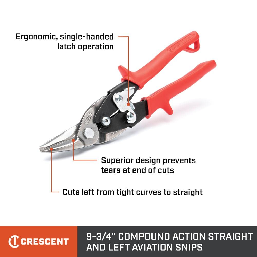 Crescent Wiss 9-3/4" MetalMaster Compound Action Straight and Left Aviation Snips - M1R