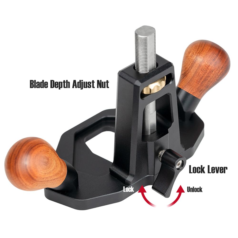 TOOLCOOL Router Plane Handheld Woodworking Tool Simple and Effective Plow Plane for Tuning Joinery Cutting Grooves Mortise (Wood Grip)