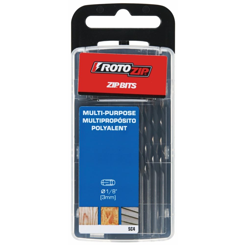 BOSCH Roto Zip SC4 1/8-Inch Zip Bit for Wood and Plastic, 4-Pack