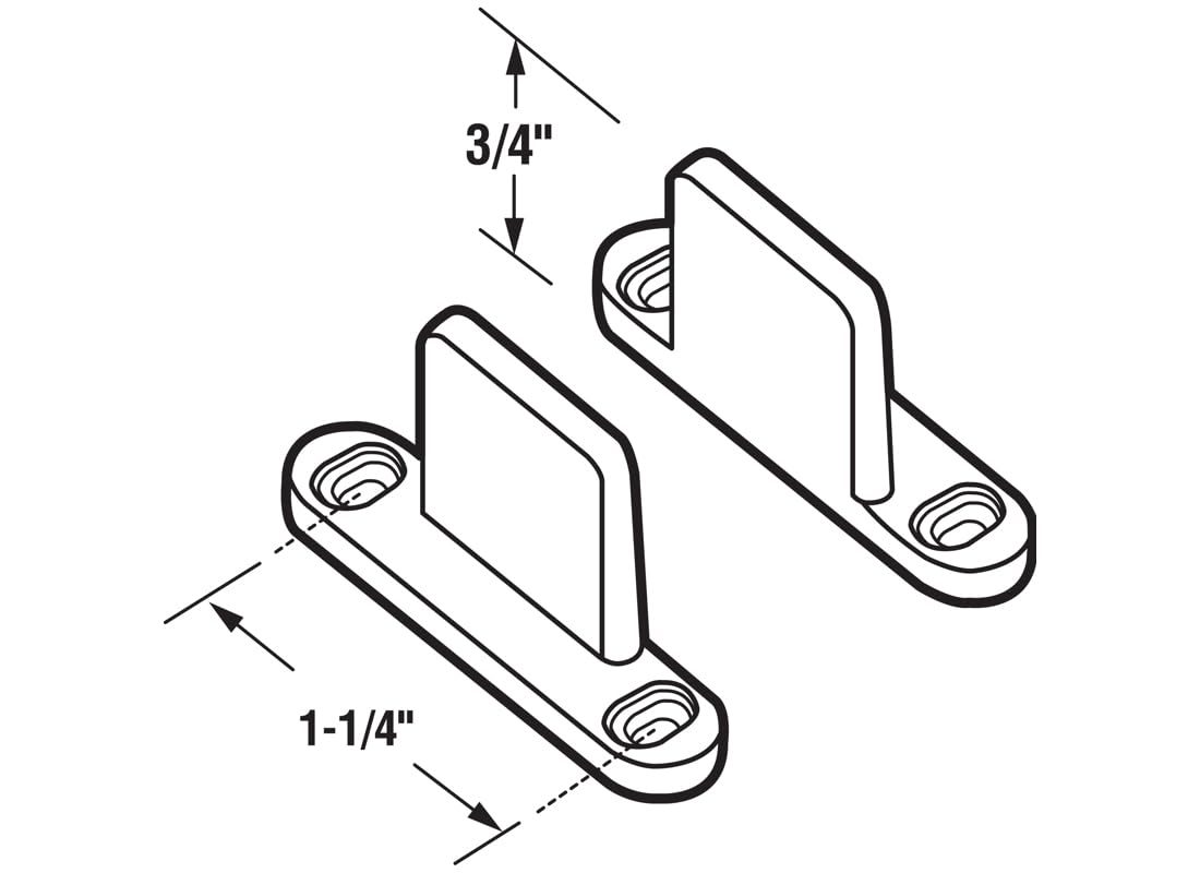 Prime-Line N 6567 Nylon, By-Pass Door Floor Guide (2 Pack)