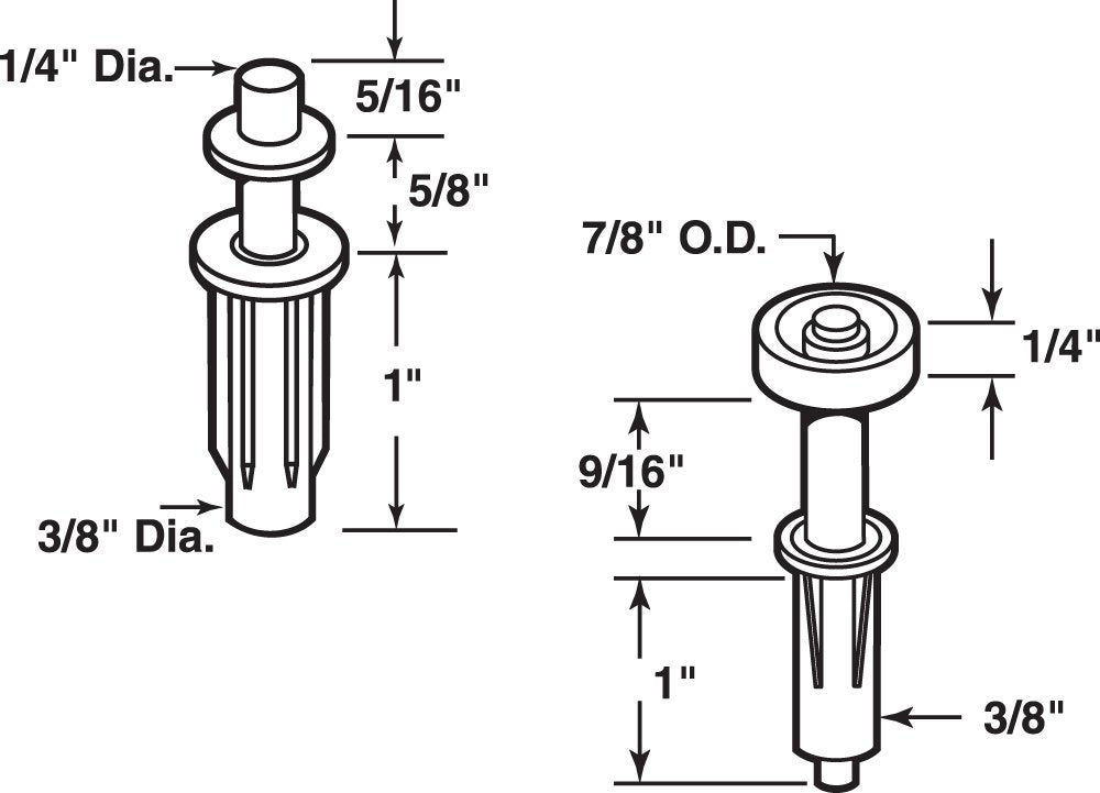 Prime-Line N 7266 Bi-Fold Door Top Pivot and Guide Wheel (2 Pack), Mill
