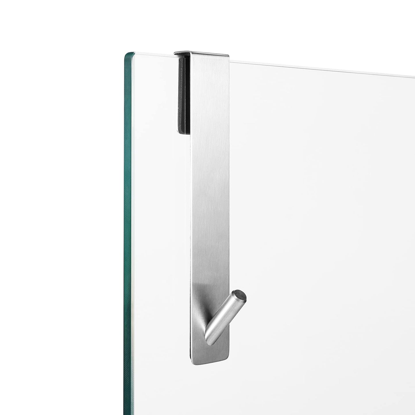 Simtive Extended (7-Inch) Over Door Hooks for Bathroom Frameless Glass Shower Door, Towel Hooks, 2-Pack, Silver