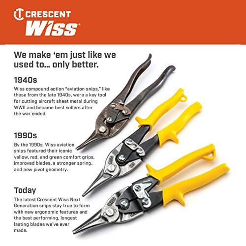 Crescent Wiss 9-3/4" MetalMaster Compound Action Straight and Left Aviation Snips - M1R