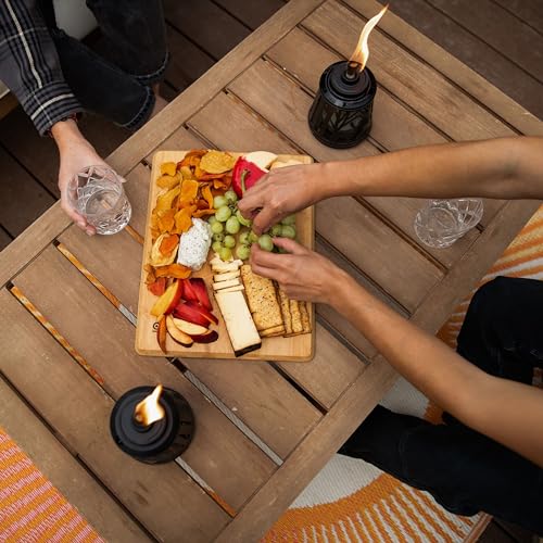 Tiki Woodsy Table Torch 2-Pack, Patio, Table Torch, Backyard, and Lawn, Cabin Décor, Up North, Outdoor Table, Bronze