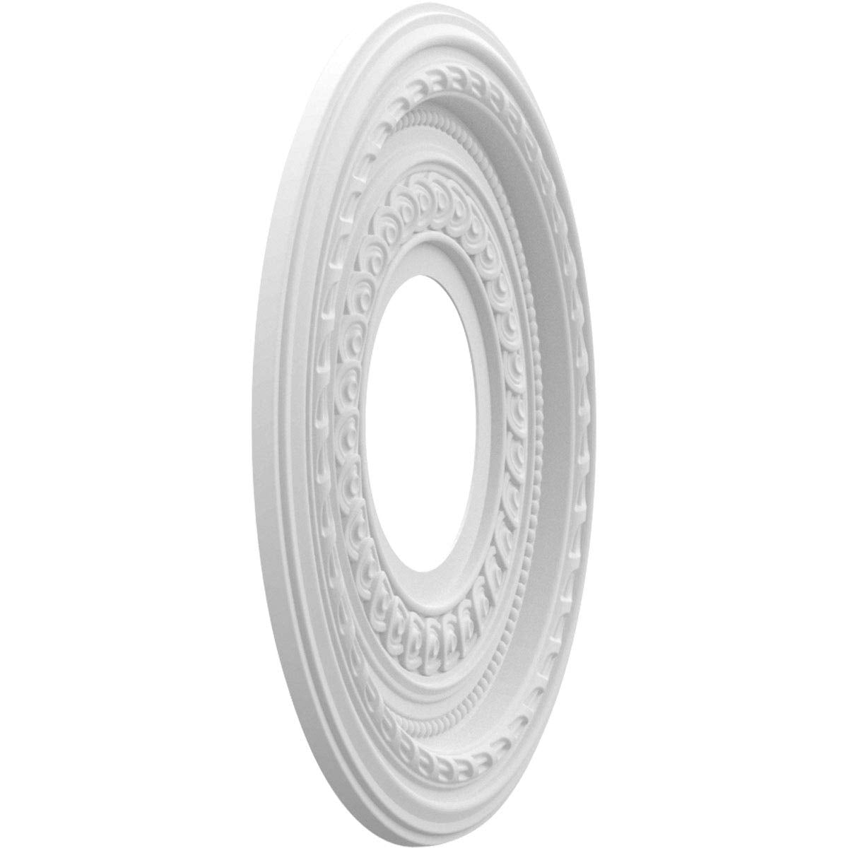 Ekena Millwork CMP10CO Cole Thermoformed PVC Ceiling Medallion (Fits Canopies up to 4 1/4"), 10"OD x 3 1/2"ID x 3/4"P