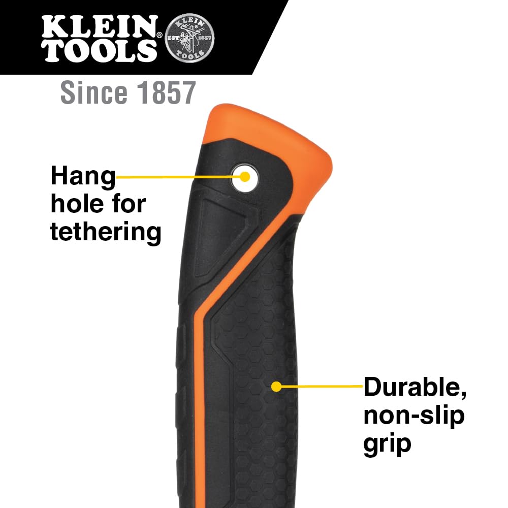 Klein Tools H80332 Ball-Peen Hammer, 32-Ounce Head, Fiberglass Non-Slip Shock Absorbing Grip Handle with Tether Hole, 15-Inch