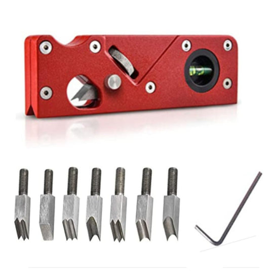 szhdxsy Wood Planer Edge Trimming Tool, Manual Chamfering & Planing, Quick Wood Edge Trimmer with 7 Cutter Heads, Red
