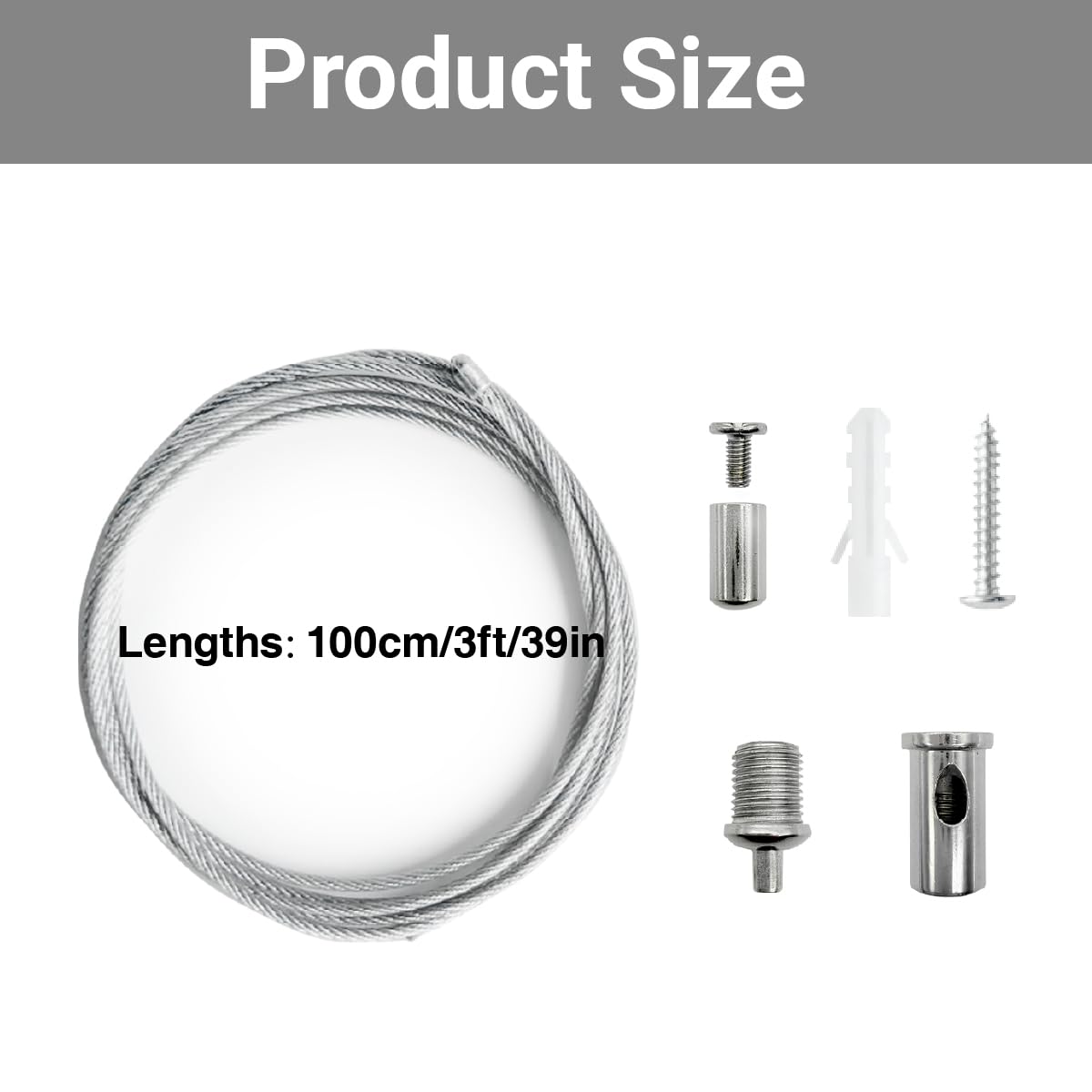 20-Pack 3ft Hexagon LED Light Suspension Kit, Adjustable Steel Hanging Cables for Garage, Aquarium & Panel Lights, 6.6lb Capacity